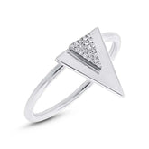 0.05ct 14k White Gold Diamond Triangle Ring